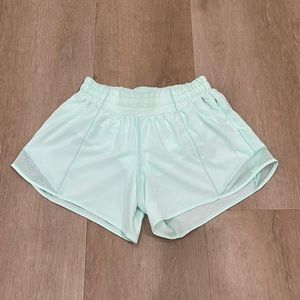 Lululemon Hotty Hot Shorts. Size 4. Colour mint moment.